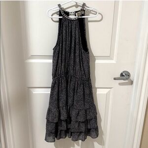 Michael Kors Animal Print Tiered Ruffle Dress